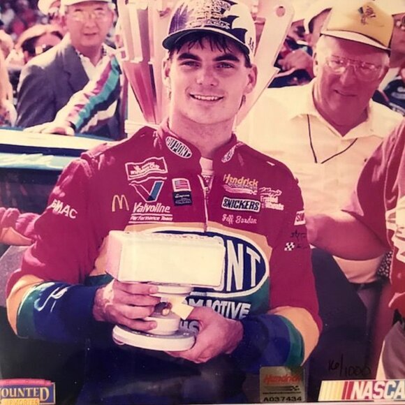 Vintage Jeff Gordan 1994 Brickyard 400 Champion Brick & Track Mounted Framed Art - Picture 2 of 9